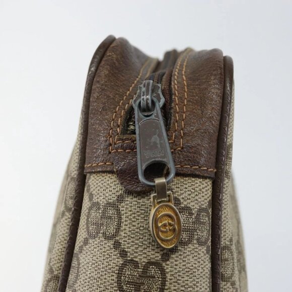 GUCCI GG Supreme Web Sherry Line Clutch Bag PVC Beige 63 014 3553 Auth am9488 - Picture 9 of 16